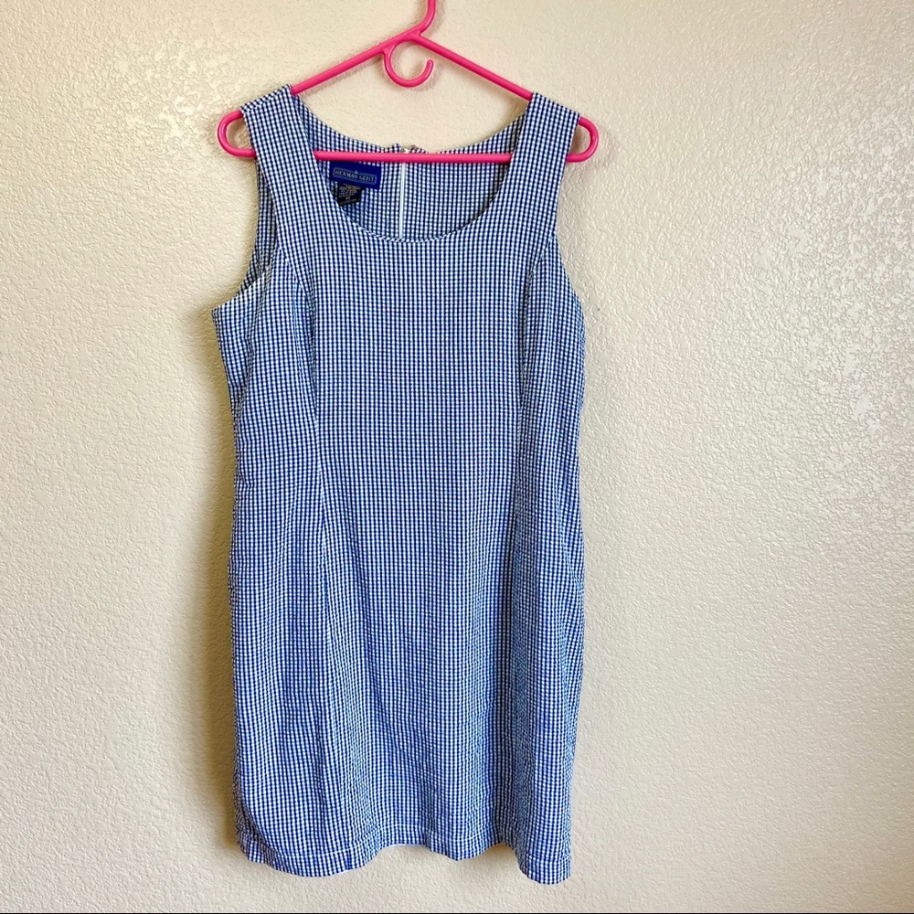 Vintage Herman Geist Blue Checkered Dress gingham